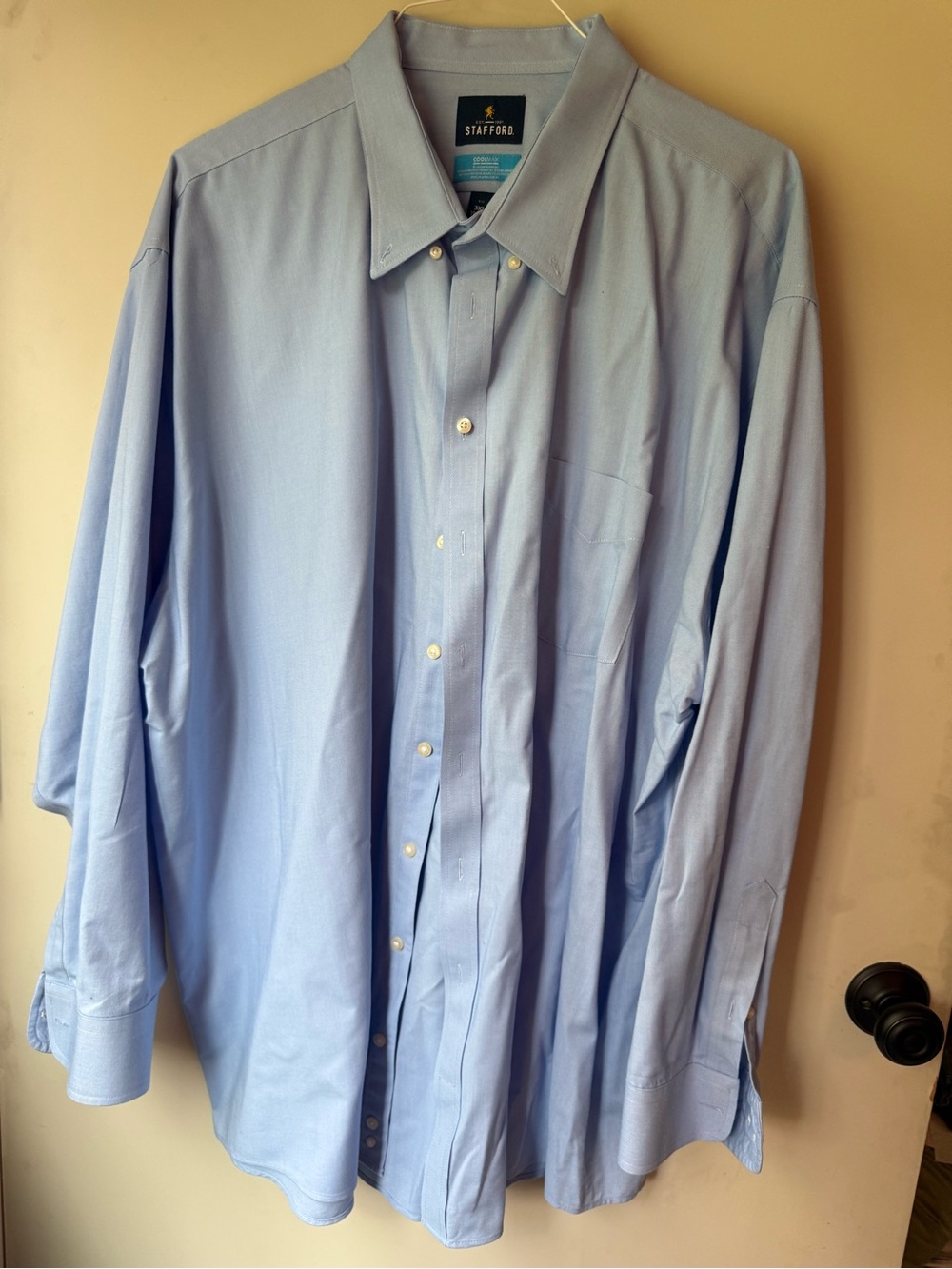 Stafford Light Blue Men's Button-Down Dress Shirt